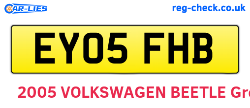 EY05FHB are the vehicle registration plates.