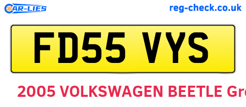 FD55VYS are the vehicle registration plates.