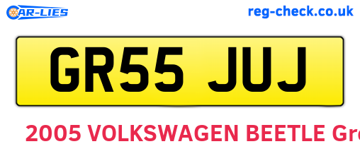 GR55JUJ are the vehicle registration plates.
