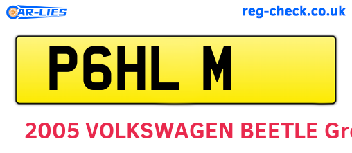 P6HLM are the vehicle registration plates.