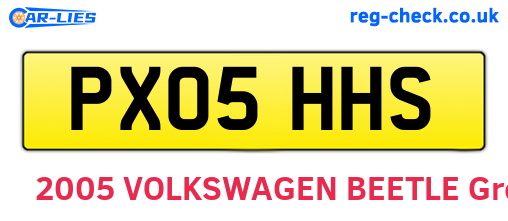 PX05HHS are the vehicle registration plates.