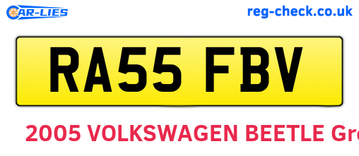 RA55FBV are the vehicle registration plates.