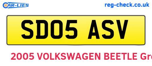 SD05ASV are the vehicle registration plates.