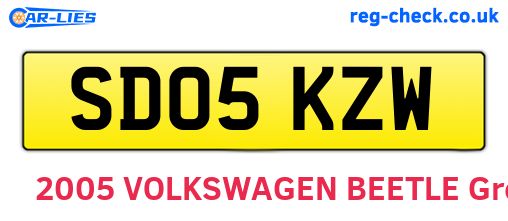 SD05KZW are the vehicle registration plates.