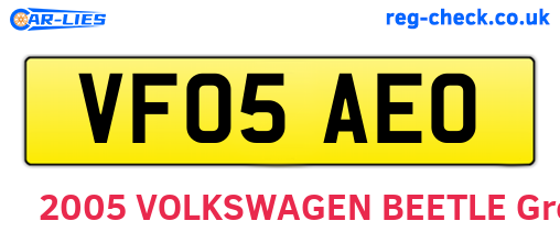 VF05AEO are the vehicle registration plates.