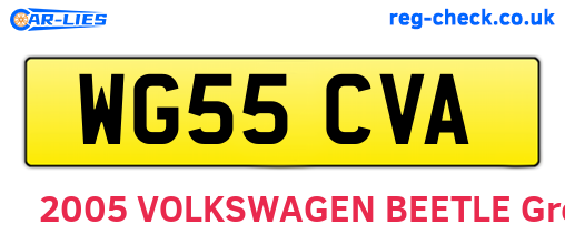 WG55CVA are the vehicle registration plates.