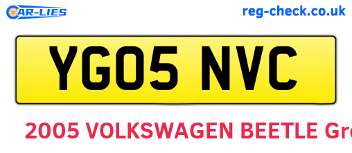 YG05NVC are the vehicle registration plates.