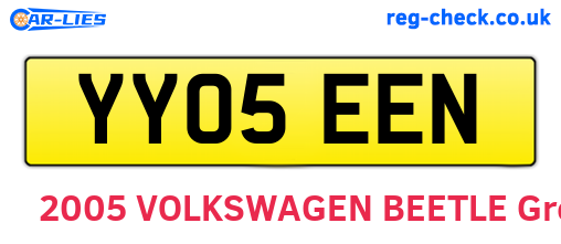 YY05EEN are the vehicle registration plates.