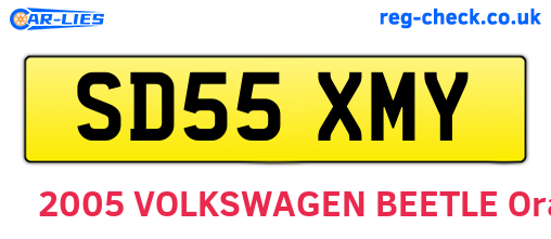 SD55XMY are the vehicle registration plates.