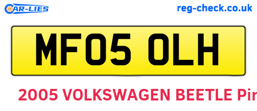 MF05OLH are the vehicle registration plates.