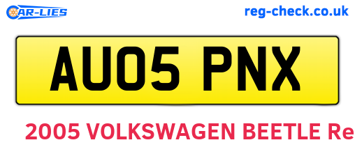 AU05PNX are the vehicle registration plates.