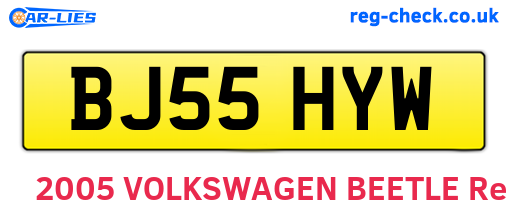 BJ55HYW are the vehicle registration plates.
