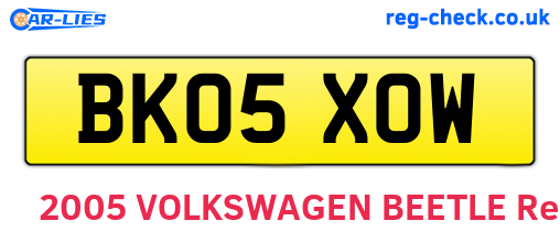BK05XOW are the vehicle registration plates.