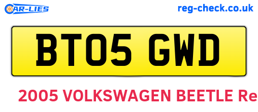 BT05GWD are the vehicle registration plates.