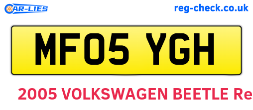 MF05YGH are the vehicle registration plates.