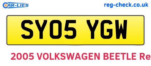 SY05YGW are the vehicle registration plates.