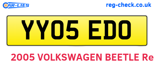 YY05EDO are the vehicle registration plates.