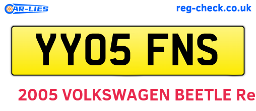 YY05FNS are the vehicle registration plates.