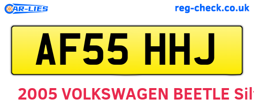 AF55HHJ are the vehicle registration plates.