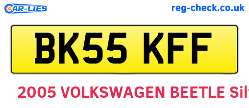 BK55KFF are the vehicle registration plates.