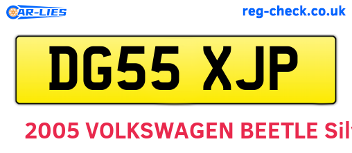 DG55XJP are the vehicle registration plates.