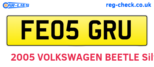 FE05GRU are the vehicle registration plates.