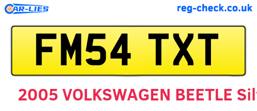 FM54TXT are the vehicle registration plates.