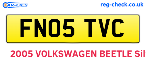 FN05TVC are the vehicle registration plates.