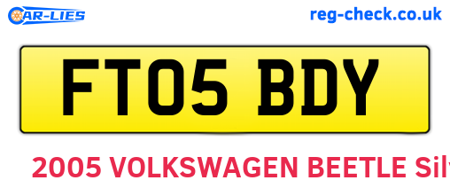 FT05BDY are the vehicle registration plates.