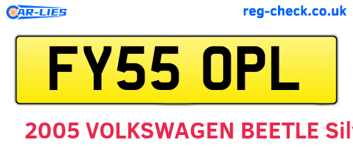 FY55OPL are the vehicle registration plates.