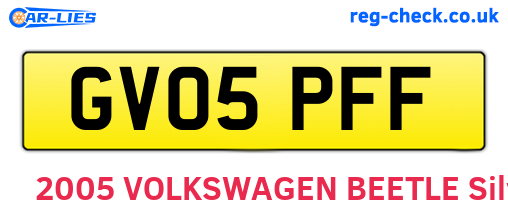 GV05PFF are the vehicle registration plates.