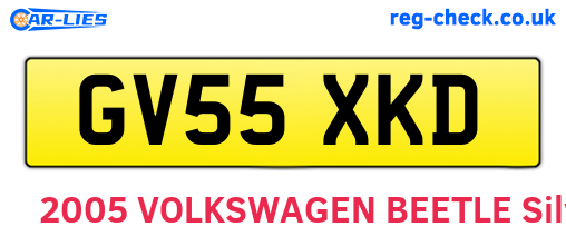 GV55XKD are the vehicle registration plates.