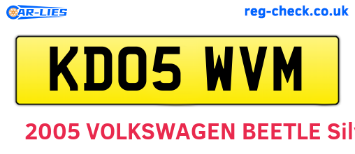 KD05WVM are the vehicle registration plates.