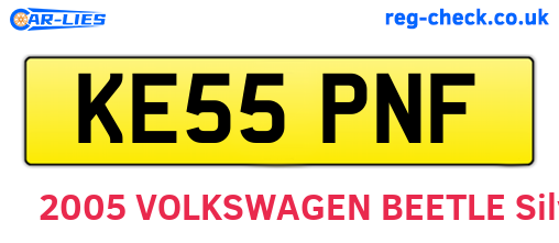 KE55PNF are the vehicle registration plates.