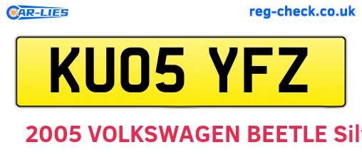 KU05YFZ are the vehicle registration plates.