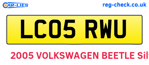 LC05RWU are the vehicle registration plates.