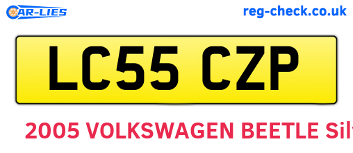 LC55CZP are the vehicle registration plates.