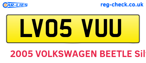 LV05VUU are the vehicle registration plates.