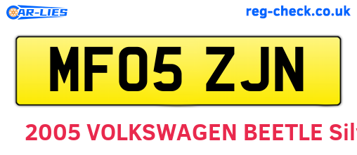 MF05ZJN are the vehicle registration plates.