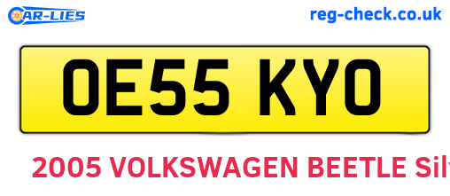 OE55KYO are the vehicle registration plates.