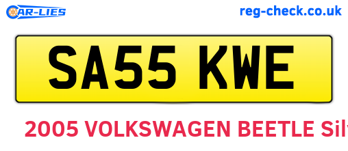 SA55KWE are the vehicle registration plates.