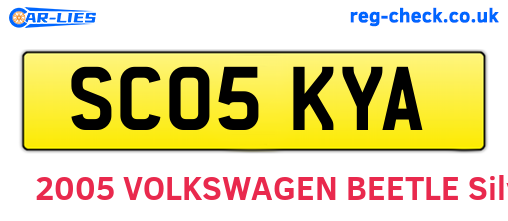 SC05KYA are the vehicle registration plates.