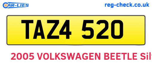 TAZ4520 are the vehicle registration plates.