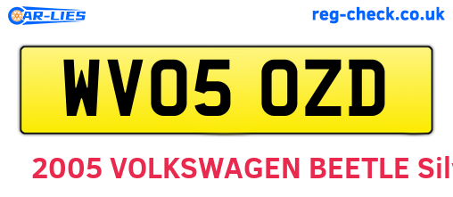 WV05OZD are the vehicle registration plates.