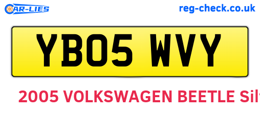 YB05WVY are the vehicle registration plates.