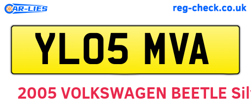 YL05MVA are the vehicle registration plates.