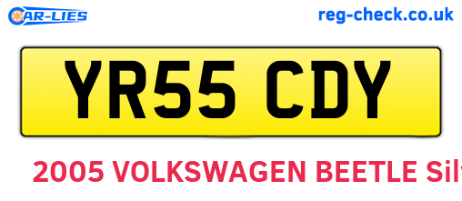 YR55CDY are the vehicle registration plates.