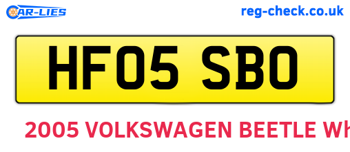 HF05SBO are the vehicle registration plates.