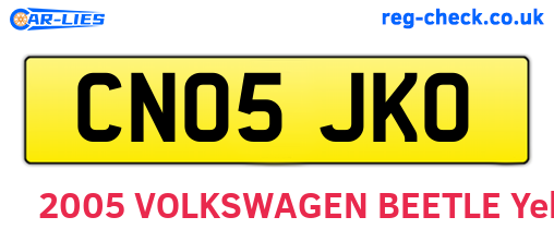 CN05JKO are the vehicle registration plates.