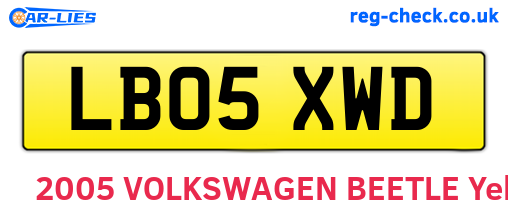 LB05XWD are the vehicle registration plates.
